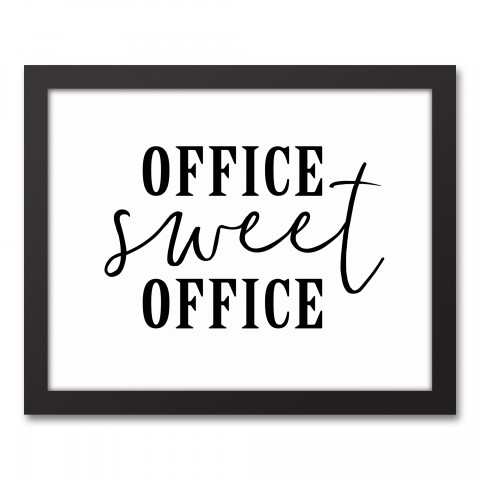 Office Sweet Office 14x11 Black Framed Canvas
