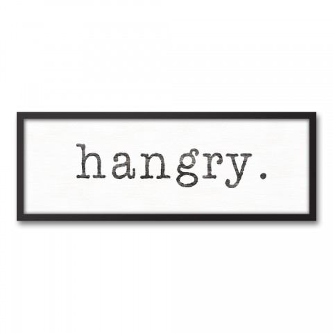 Hangry 12x36 Black Framed Canvas