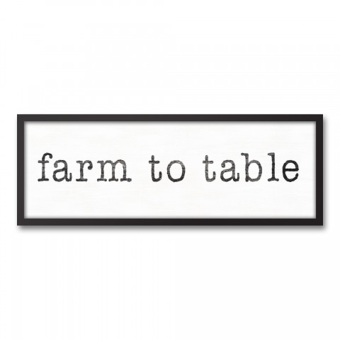 Farm to Table 12x36 Black Framed Canvas