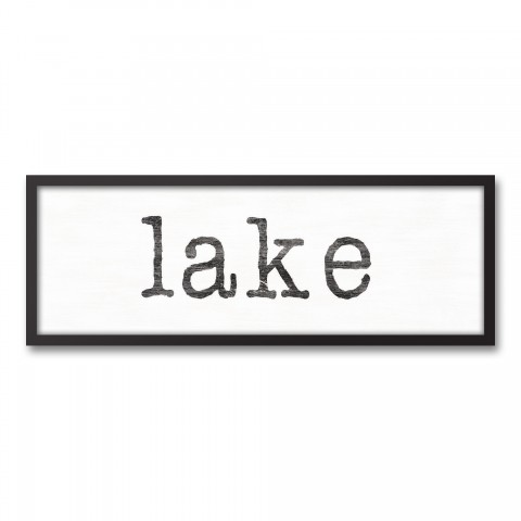 Lake 12x36 Black Framed Canvas