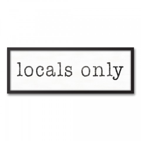 Locals Only 12x36 Black Framed Canvas