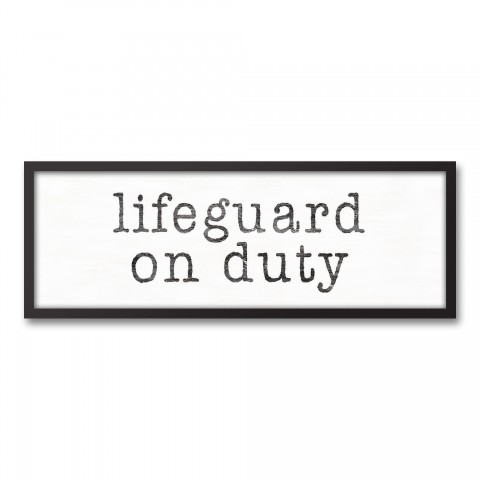 Lifeguard on Duty 12x36 Black Framed Canvas
