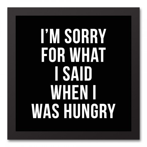 When I was Hungry 12x12 Black Framed Canvas