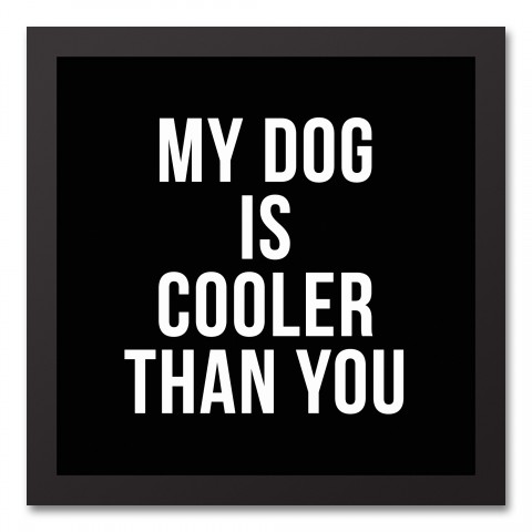 My Dog is Cooler Than You 12x12 Black Framed Canvas