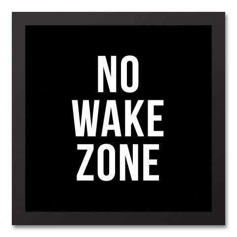 No Wake Zone 12x12 Black Framed Canvas