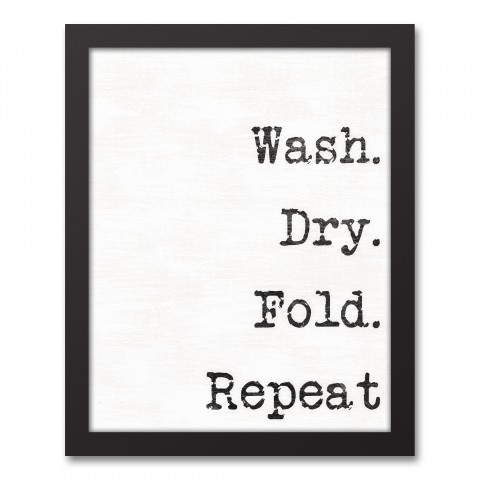Laundry Steps 11x14 Black Framed Canvas