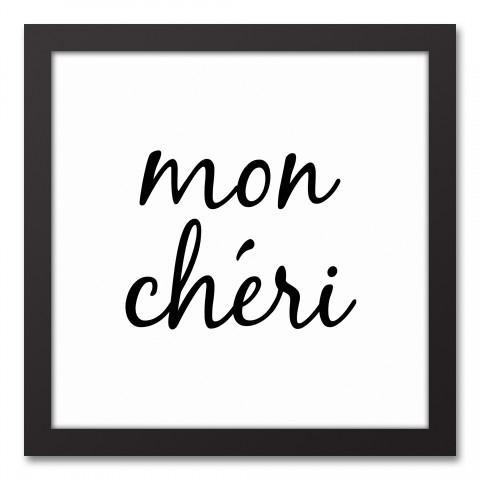 Mon Cheri 12x12 Black Framed Canvas