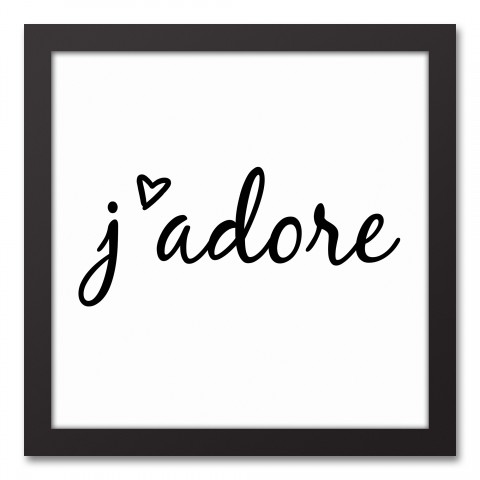 J'adore 12x12 Black Framed Canvas