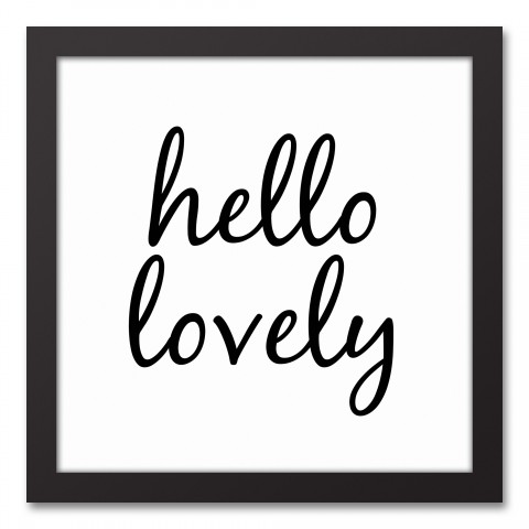 Hello Lovely 12x12 Black Framed Canvas
