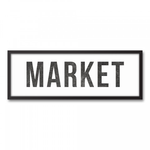 Market 12x36 Black Framed Canvas
