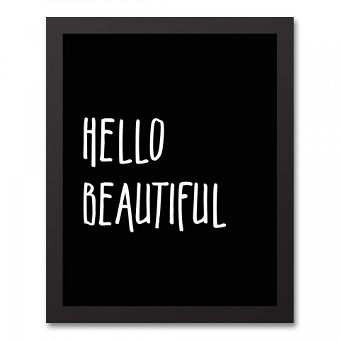 Hello Beautiful 11x14 Black Framed Canvas