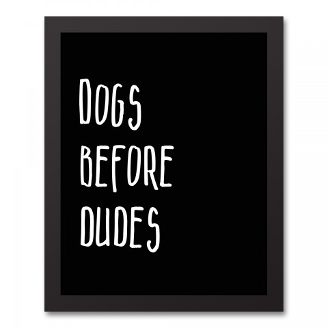 Dogs Before Dudes 11x14 Black Framed Canvas