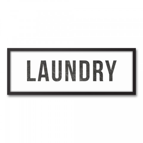 Laundry 12x36 Black Framed Canvas