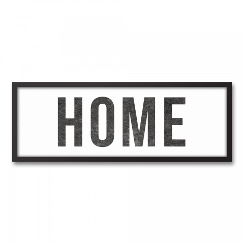 Home 12x36 Black Framed Canvas