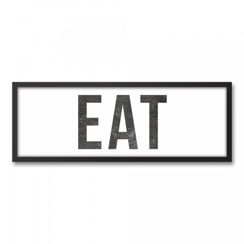 Eat 12x36 Black Framed Canvas