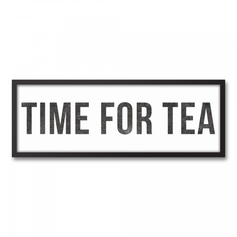 Time for Tea 12x36 Black Framed Canvas