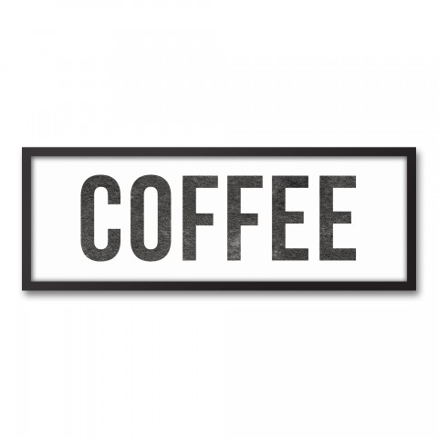 Coffee 12x36 Black Framed Canvas