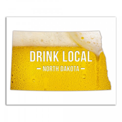 North Dakota Drink Local Beer Wall Art