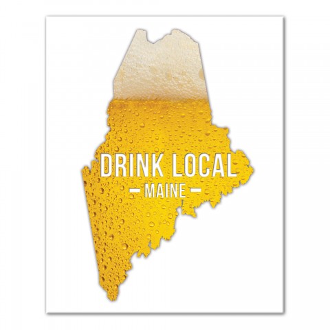 Maine Drink Local Beer Wall Art