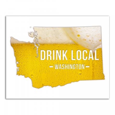 Washington Drink Local Beer Wall Art