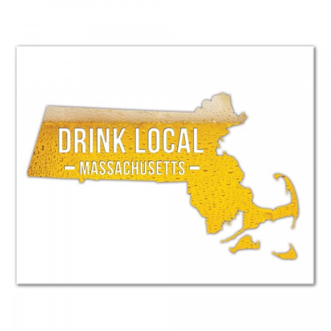 Massachusetts Drink Local Beer Wall Art