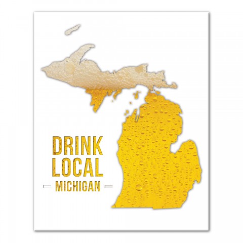 Michigan Drink Local Beer Wall Art