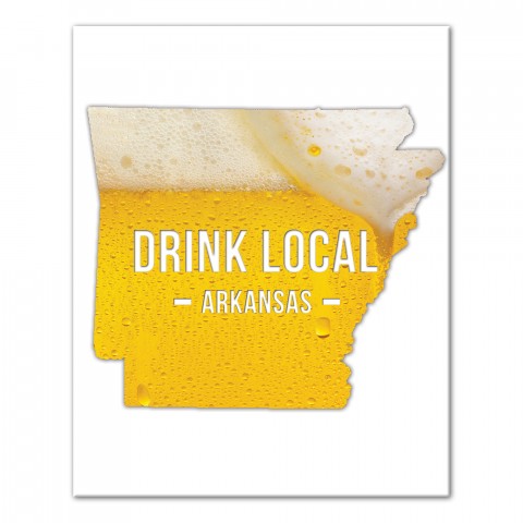 Arkansas Drink Local Beer Canvas Wall Art, 16x20