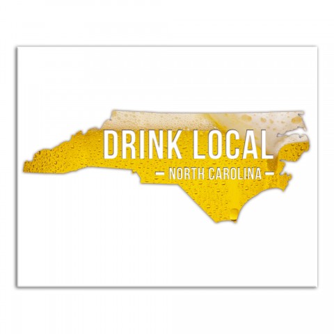 North Carolina Drink Local Beer Wall Art