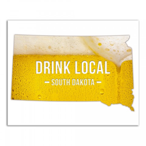 South Dakota Drink Local Beer Wall Art