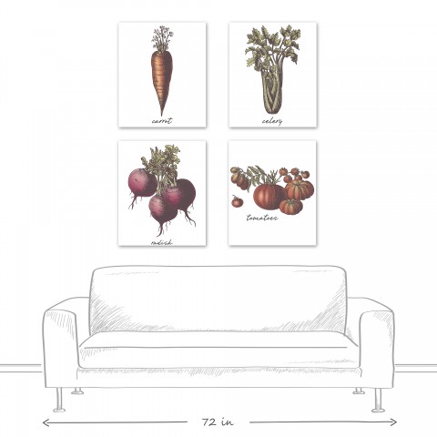 Vegetable Study 20x24 Canvas Set