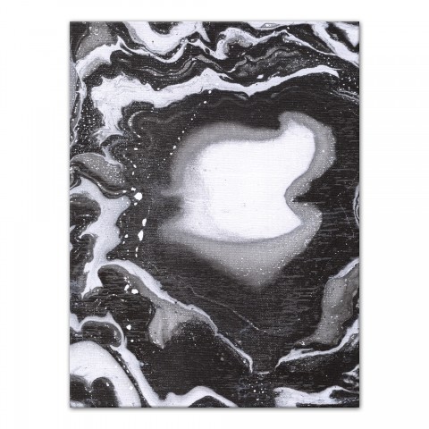 Black and White Marble Swirl 30x40 Canvas