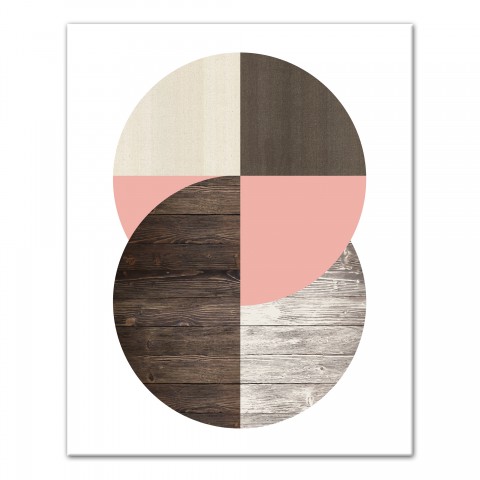 Pink and Cream Mod Circles 16x20 Canvas