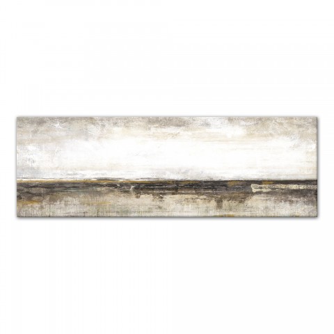 Greige Abstract Horizon 60x20 Canvas