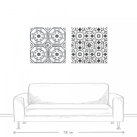 Geometric Tile 36x36 Canvas Set