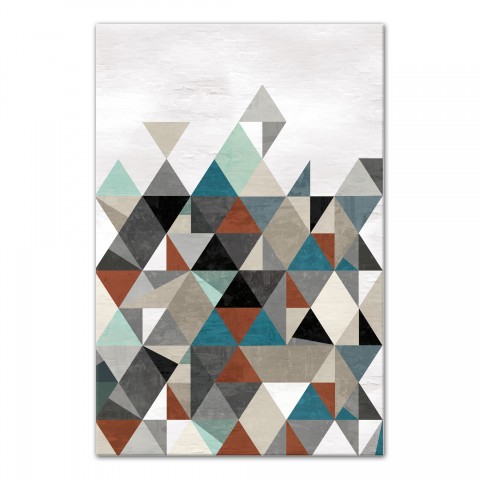 Multi-Color Triangle Abstract 32x48 Canvas