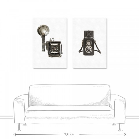 Vintage Graphic Camera 24x36 Canvas Set