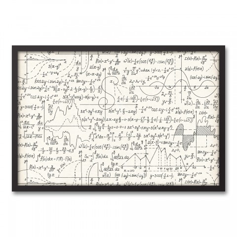 Light Math Equation 30x20 Black Framed Canvas