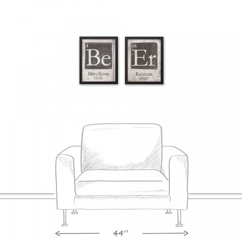 BeEr Elements 11x14 Black Framed Canvas Set