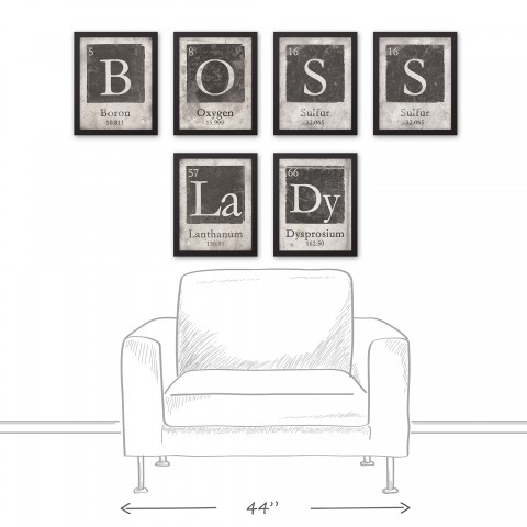 BOSS LaDy Elements 11x14 Black Framed Canvas Set