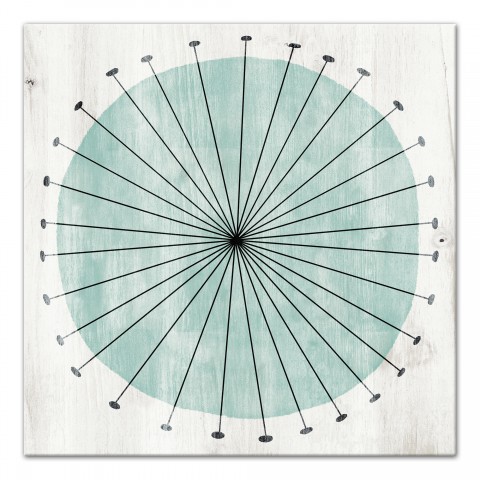 Teal and Black Mod Circle 20x20 Canvas