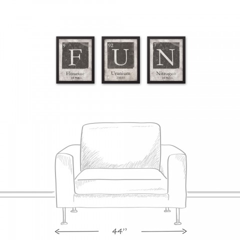 FUN Elements 11x14 Black Framed Canvas Set