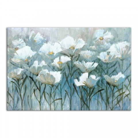 White Flower Field 48x32 Canvas