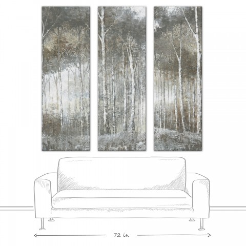 Calm Forest 20x60 Canvas Triptych Set