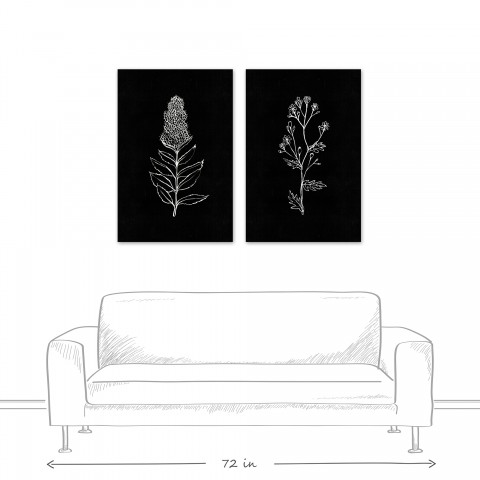 Chalkboard Botanical 24x36 Canvas Set