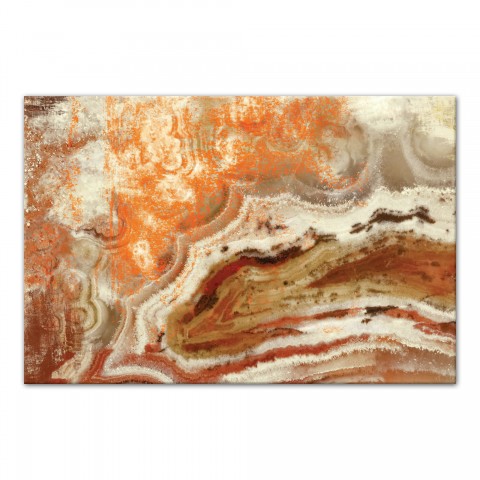 Orange Marble Abstract 48x32 Canvas