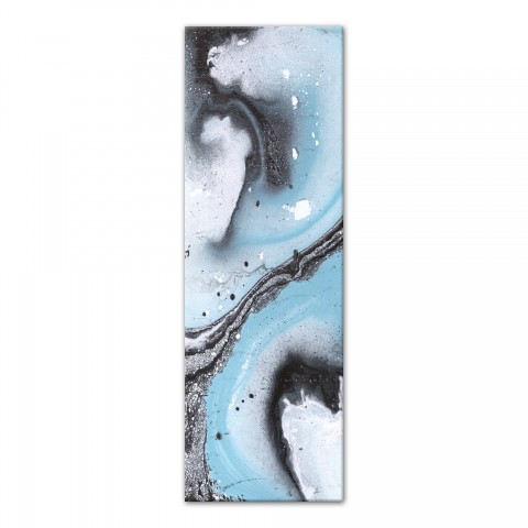 Blue and Black Marble Swirl 20x60 Canvas