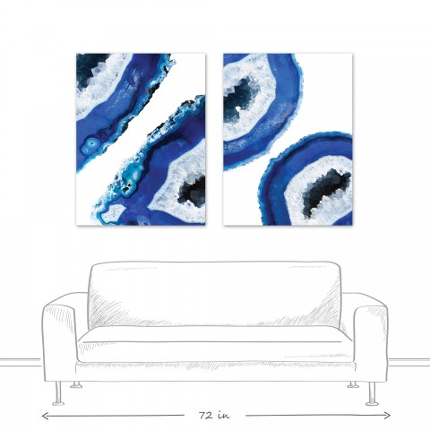 Blue Geodes 20x30 Canvas Set