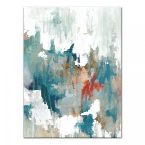 Teal Blotch Abstract 30x40 Canvas