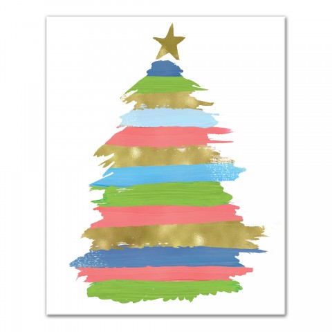 Designs Direct Creative Group Paint Stroke Holiday Tree Canvas 16x20 Canvas Wall Art