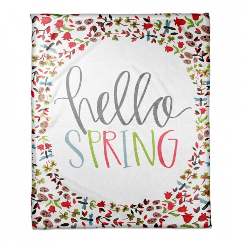 Hello Spring 50x60 Throw Blanket